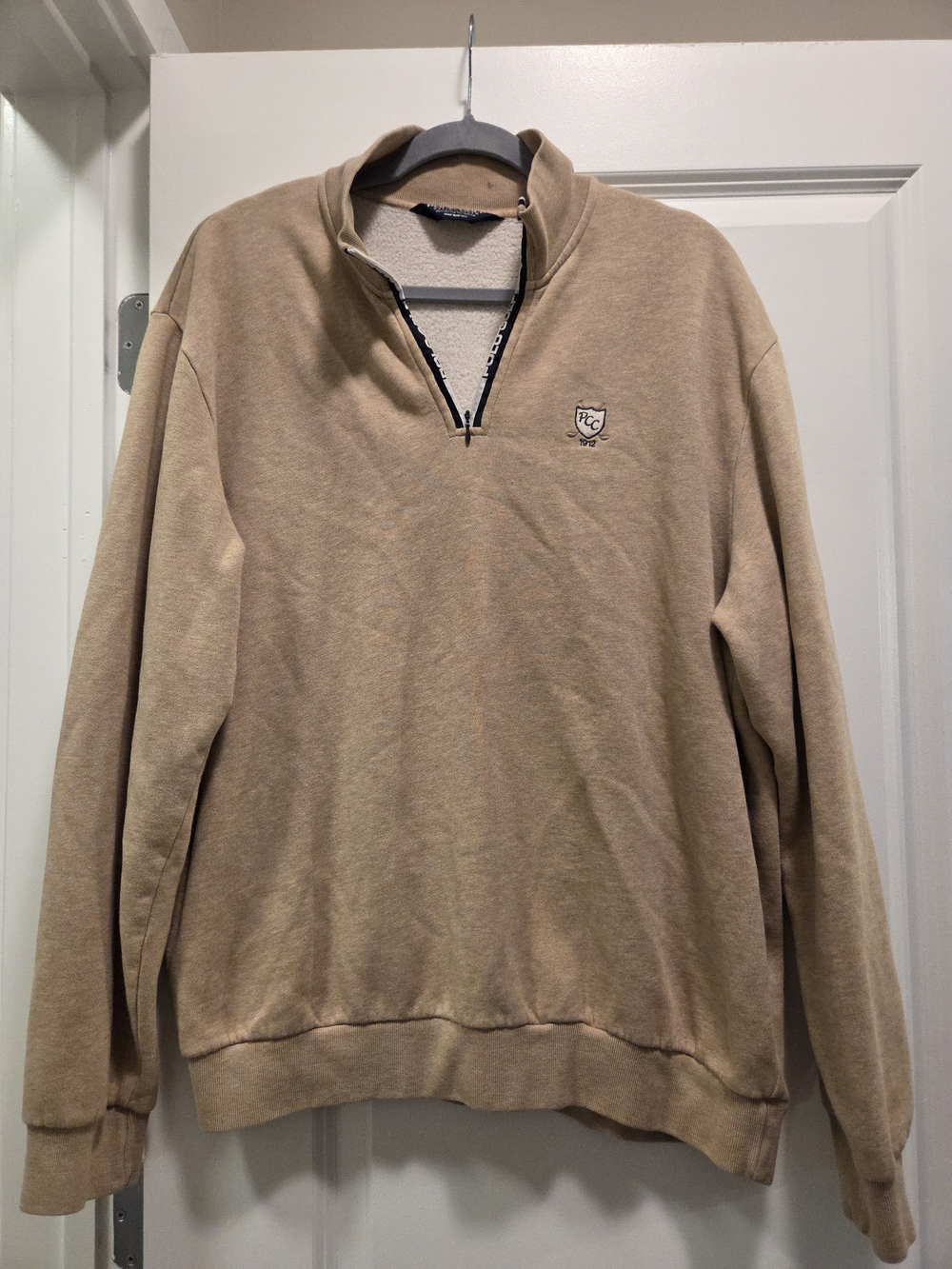 Polo Golf Ralph Lauren Tan Quarter Zip Fleece Pullover Large